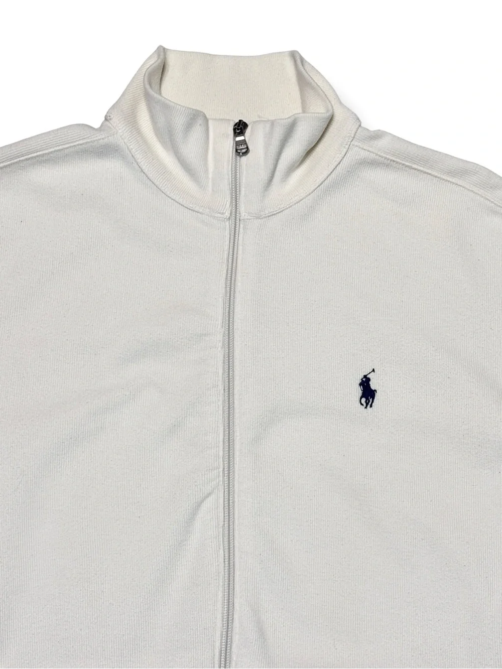POLO RALPH LAUREN Cream Full Zip Performance Track Jacket Size Medium